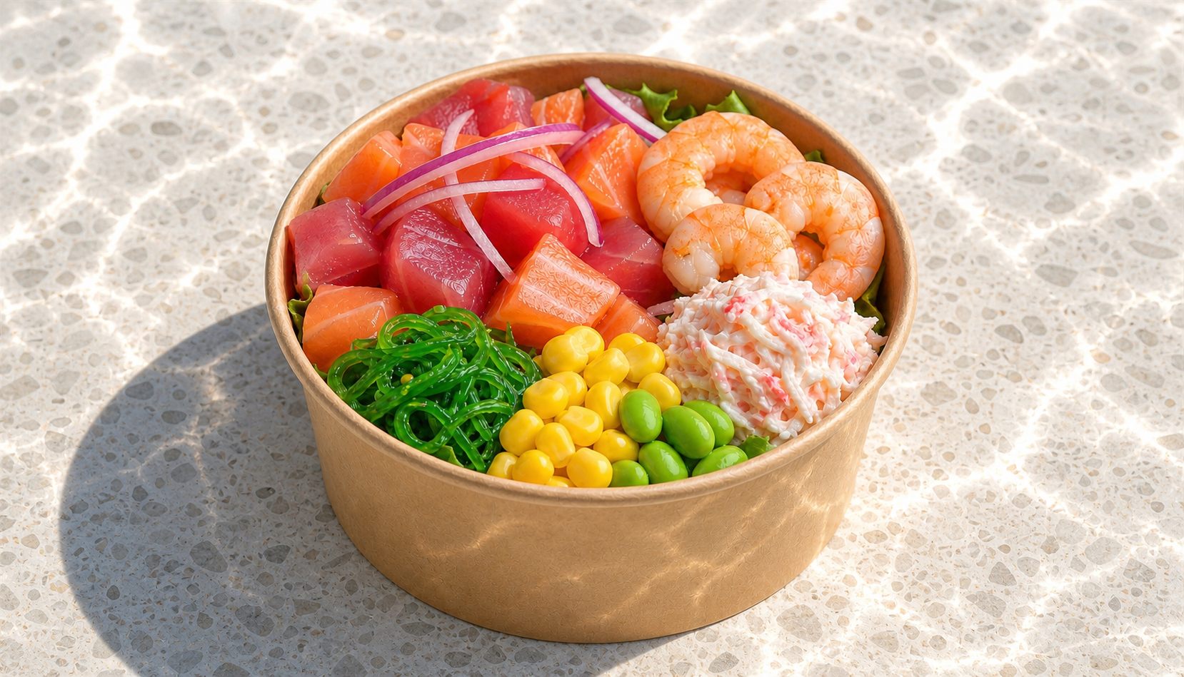 Yo Max — salmon, tuna, ebi shrimp, crab, packed fresh.